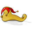 Yellow clown shoes with round bells. eps10