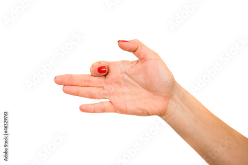 Photo: Man hand sign isolated on white background Man hand sign isolated on white background