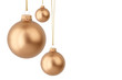 Photo: gold Christmas balls isolated on white gold Christmas balls isolated on white