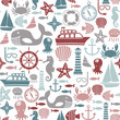 seamless pattern with sea icons