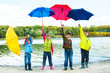 Kids in autumn clothing