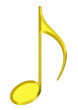 3d golden music note