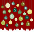 Advent Calendar Hanging Christmas Balls Red Green Forest