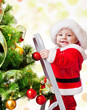 Photo: Christmas baby on a step ladder Christmas baby on a step ladder
