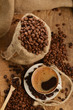 Coffee beans and cupCoffee beans and cup
