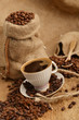 Coffee beans and cupCoffee beans and cup