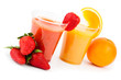 Photo: Strawberry smoothed and orange juice Strawberry smoothed and orange juice