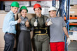 Photo: Happy Foremen And Supervisors Gesturing Thumbs Up Happy Foremen And Supervisors Gesturing Thumbs Up