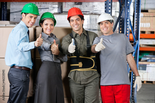 Photo: Happy Foremen And Supervisors Gesturing Thumbs Up Happy Foremen And Supervisors Gesturing Thumbs Up