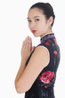 Photo: Woman in kimono looking over her shoulder Woman in kimono looking over her shoulder