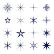 schneeflocken set isoliert blau