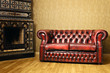 Sofa Near The Fireplace