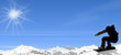 Snowboarder in den Bergen