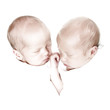 High key twins portrait