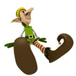 Illustration: elf sitting dow elf sitting dow