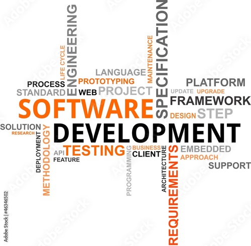 Vector: word cloud - software development word cloud - software development