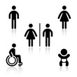 Toilet black set pictograms Toilet black set pictograms