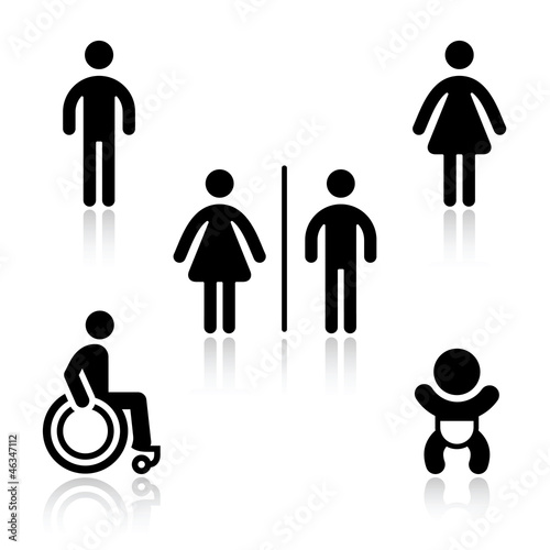 Vector: Toilet black set pictograms Toilet black set pictograms