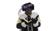 Zwarte Piet is reading in the book of Sinterklaas