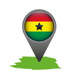 Ghana Markierung Flagge Icon Button