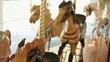 Carousel horses moving up and down