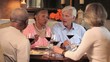 Video: Mature couple talking while eating dinner and drinking wine in dining room Mature couple talking while eating dinner and drinking wine in dining room
