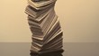 Stack of money falling onto surface (slow motion)