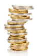 euro coins isolated on white