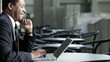 Video: Black businessman using laptop in cafe Black businessman using laptop in cafe