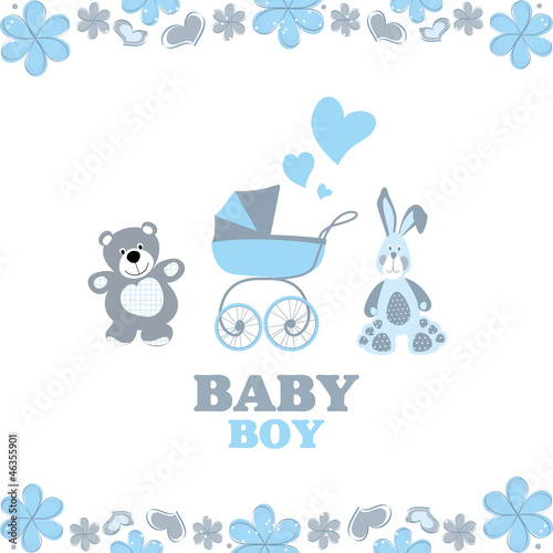 Vector: greeting card for baby boy greeting card for baby boy