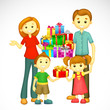 Family with Holiday Gift