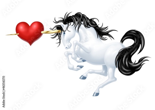 Illustration: unicorno cuore unicorno cuore