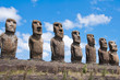 Moais en Ahu Tongariki, isla de Pascua (Chile)