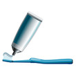 Set of blue toothbrush and toothpaste tube, Eps10