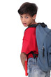Pupil with backpack