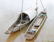 wooden boat on Mekong river