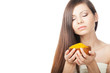 woman holding bowl of sea salt