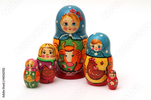 Photo: matryoshka dolls isolated on white background matryoshka dolls isolated on white background