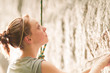 Female rock climber