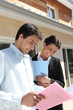 Estate agent with a client