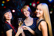 Portrait of friends celebrating New Year