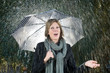 Woman under umbrella