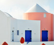Traditional greek door  on Santorini island, Greece