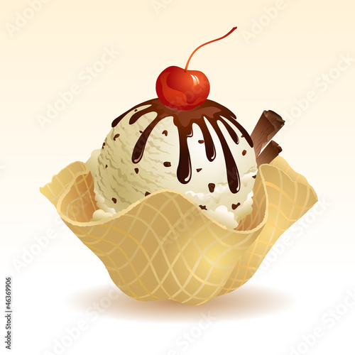 Vector: Vanilla Chocolate chip Ice cream Vanilla Chocolate chip Ice cream