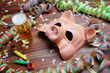 Karneval,Maske,schwein,Luftschlange,Konfetti