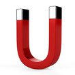 3d magnet horseshoe on white background