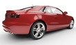 Red Business Car Back View 2