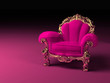 Illustration: Luxury pink armchair with golden frame Luxury pink armchair with golden frame