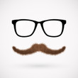 Hipster glasses and mustache