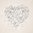 Herz aus Ornamenten in beige